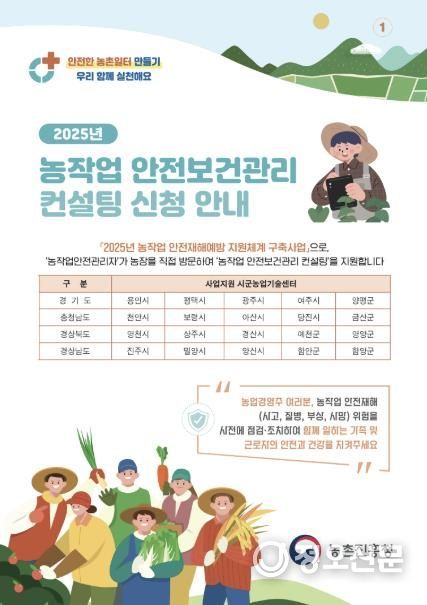 여주시, 2025년도 농작업 안전보건관리 컨설팅 참여자 모집공고