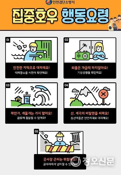 검단소방서, 집중호우 대비 행동요령 홍보